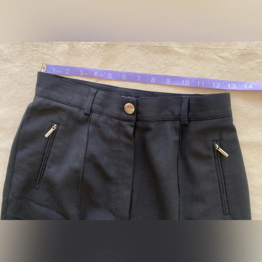 Escada Sport Vintage 90s Womens Black Pleated Cuffed Trouser Style Pant  38 - Picture 8 of 9